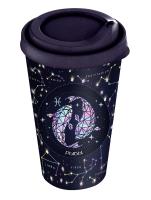 Homver стакан с крышкой 550мл с декором (синий) {24} - фото