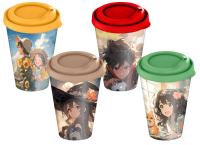 Homver стакан детский с крышкой 420мл с декором "Anime kids" (микс 1) {24} - фото