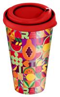 Homver стакан с крышкой 550мл с декором "Гуава" (красный) {24} - фото