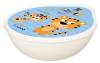 Homver миска детская D135мм с крышкой с декором "Сафари" (светло-бежевый) {18} - фото