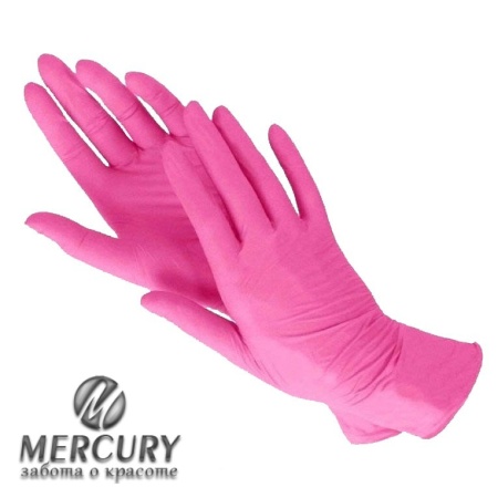 Меркурий перчатки нитриловые (розовые) р. S. {10} - фото