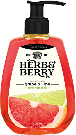 Herb & Berry жидкое мыло 400 мл Розовый Грейпфрут & Лайм, флакон {12} - фото