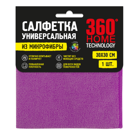 360 Home Technology салфетки из микрофибры 1 шт {50} - фото