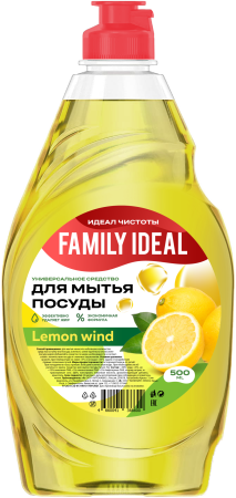 Family Ideal ср-во д/мытья посуды 500 мл Лимон {12} - фото