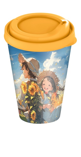 Homver стакан детский с крышкой 420мл с декором "Anime kids" (микс 1) {24} - фото