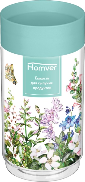 Homver емкость для сыпучих продуктов 1л (микс) {12} - фото