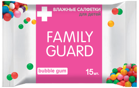 Family Guard влажные салфетки 15 шт детские bubble gum {96} - фото