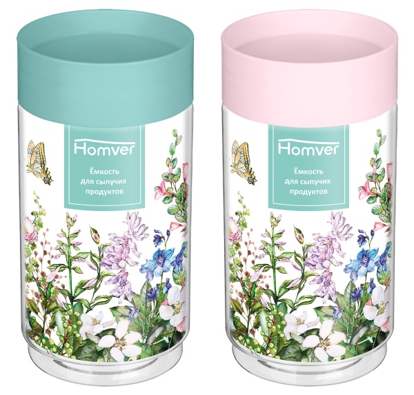 Homver емкость для сыпучих продуктов 1л (микс) {12} - фото
