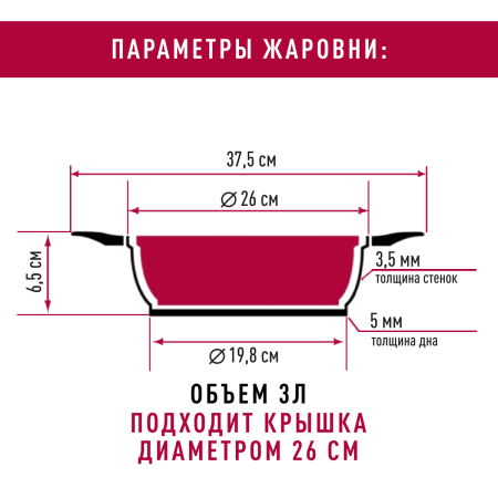 Vari жаровня литая VARI МЕРКУРИЙ ИНДУКЦИОННАЯ 26 см {6} - фото