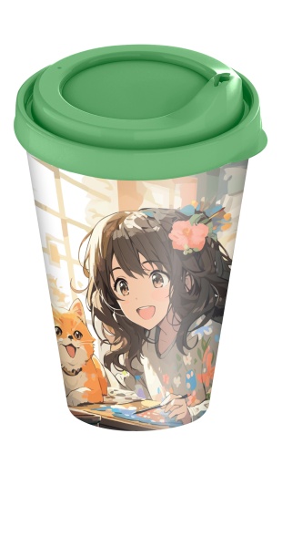 Homver стакан детский с крышкой 420мл с декором "Anime kids" (микс 1) {24} - фото