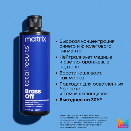 Matrix BRASS OFF маска д/волос 500 мл {6} - фото