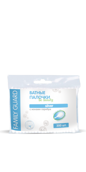 Family Guard ватные палочки 300 шт zip-пакет с ионами серебра {16} - фото