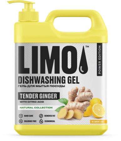 LIMO ср-во д/мытья посуды 1,5 кг имбирь и лимон {10} - фото
