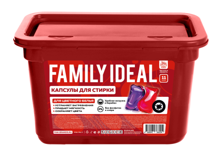Family Ideal капсулы д/стирки 11 шт для цветного белья {12} - фото