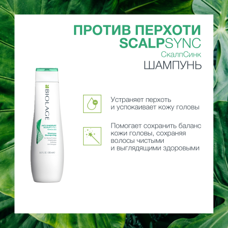 Matrix Biolage SCALPSYNC шампунь д/волос 250 мл против перхоти {12} - фото