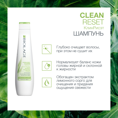 Matrix Biolage CLEANRESET шампунь д/волос 250 мл нормализующий ( с экстрактом лимонного сорго) {12} - фото