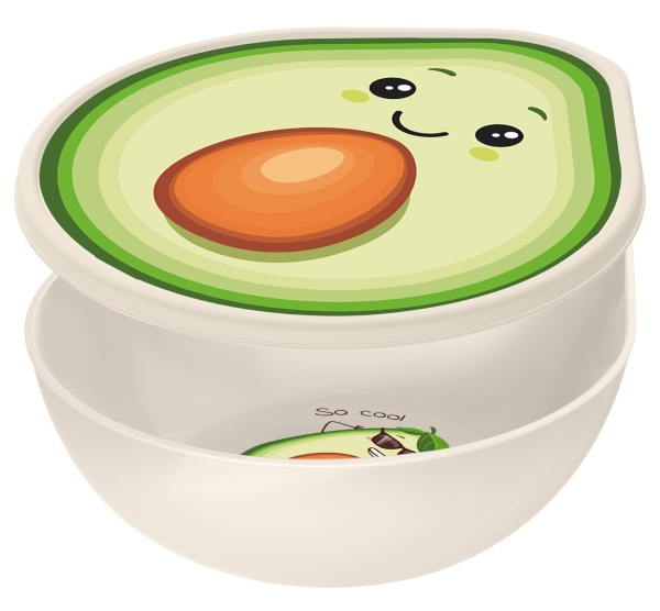 Homver контейнер для хранения 0,4л с декором (светло-бежевый) {18} - фото